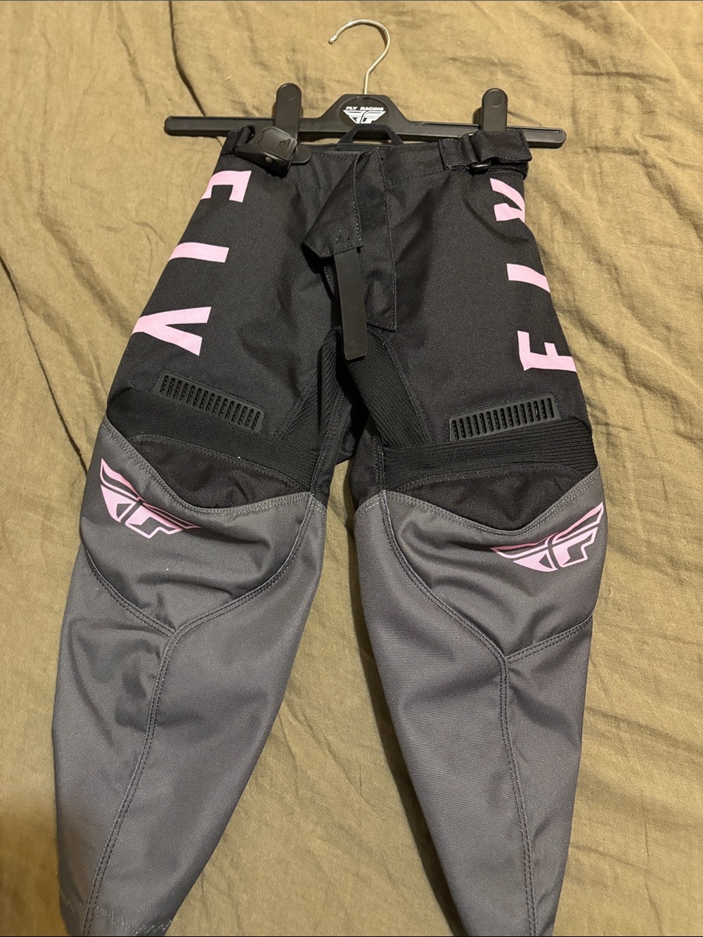 Kids Black & Gray Joggers with Pink Logo Accents